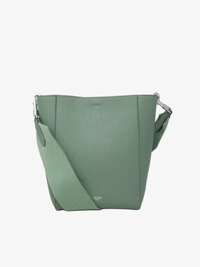 Celine 2019 Green Calfskin Sangle Small Bucket Bag